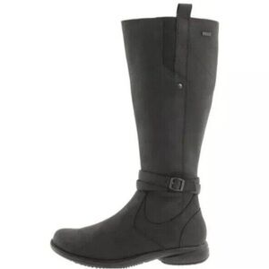 Merrell Women's Tetra Strap Tall Knee Boots Black Leather Waterproof Size 9